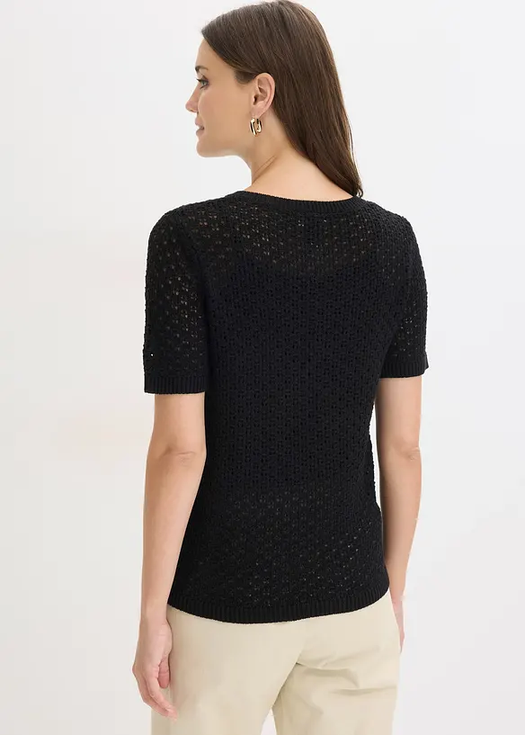 H&aring;lm&ouml;nstrad tr&ouml;ja av bomullsmix, bonprix