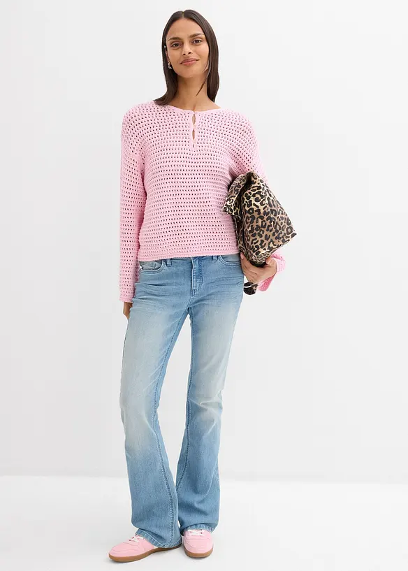 H&aring;lm&ouml;nstrad tr&ouml;ja i bomull, bonprix