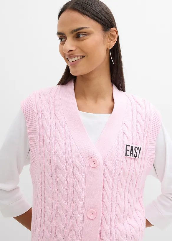 Stickad v&auml;st i vid modell, bonprix