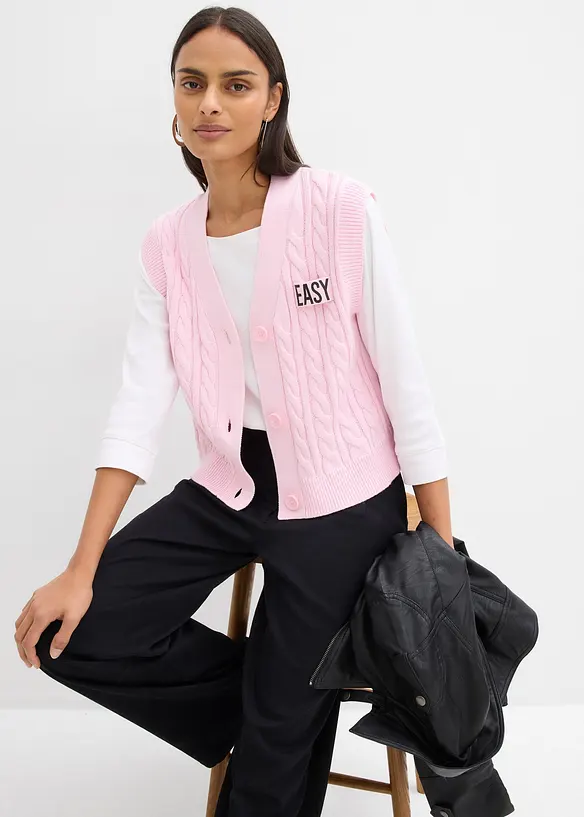 Stickad v&auml;st i vid modell, bonprix