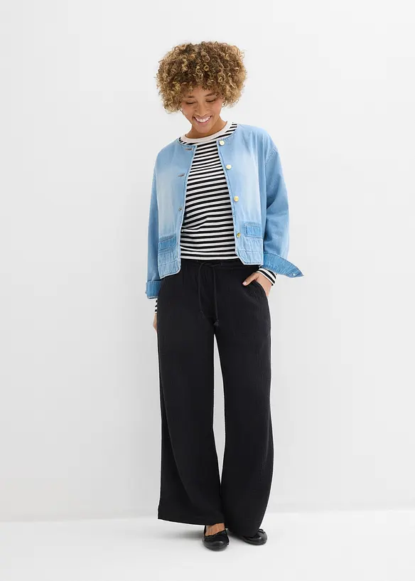 Palazzobyxa i luftig muslin, bonprix