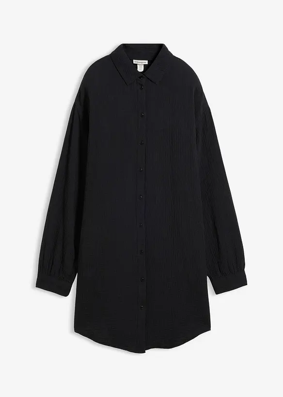 L&aring;ng muslinblus i oversizemodell, bonprix