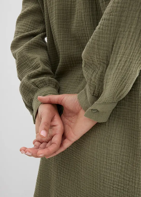 L&aring;ng muslinblus i oversizemodell, bonprix