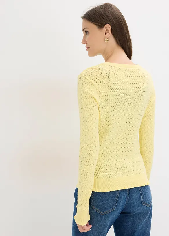 H&aring;lm&ouml;nstrad cardigan i bomullsmix, bonprix