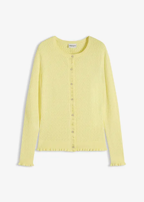 H&aring;lm&ouml;nstrad cardigan i bomullsmix, bonprix