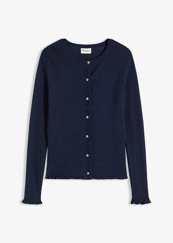 H&aring;lm&ouml;nstrad cardigan i bomullsmix, bonprix