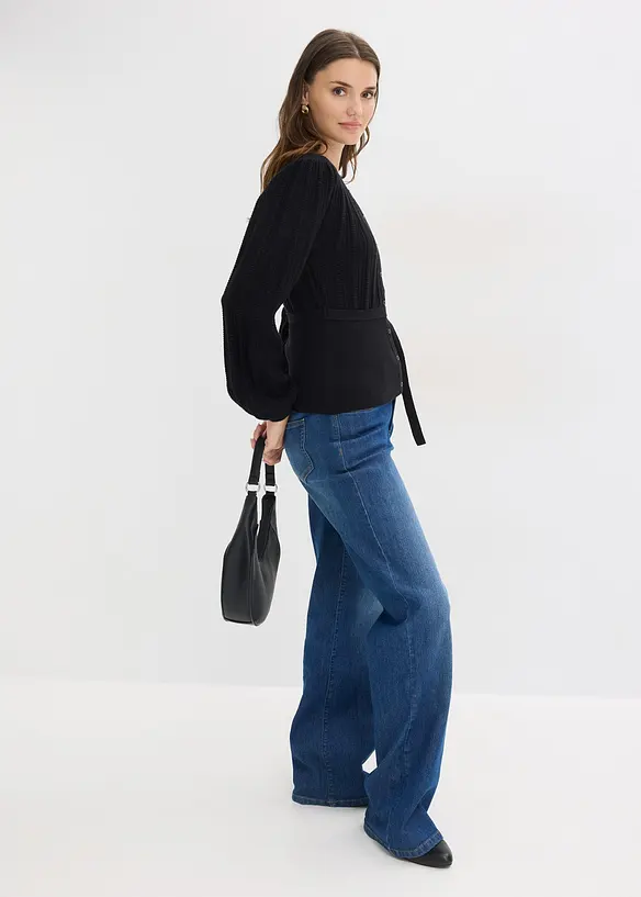 H&aring;lm&ouml;nstrad tr&ouml;ja i bomullsmix, bonprix