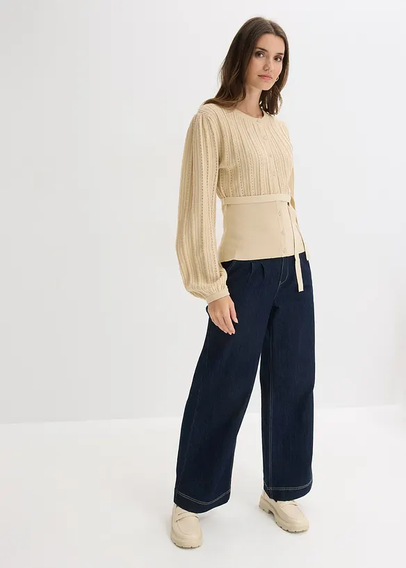 H&aring;lm&ouml;nstrad tr&ouml;ja i bomullsmix, bonprix