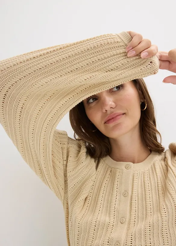 H&aring;lm&ouml;nstrad tr&ouml;ja i bomullsmix, bonprix