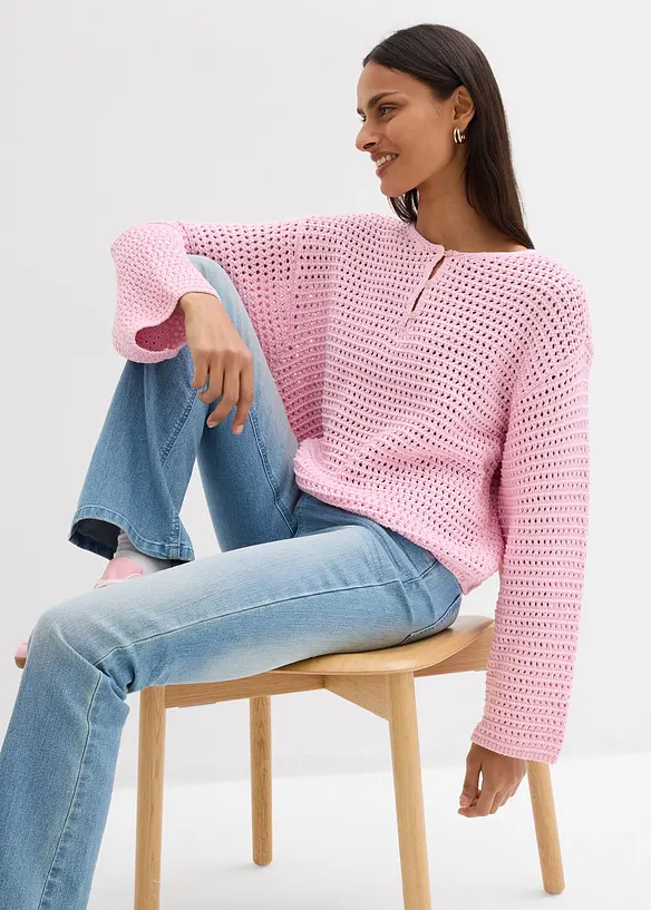 H&aring;lm&ouml;nstrad tr&ouml;ja i bomull, bonprix