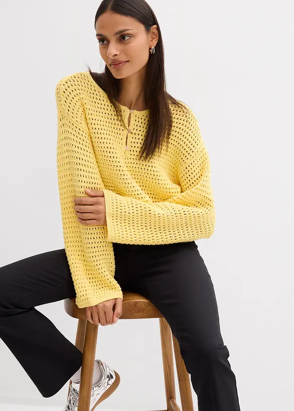 H&aring;lm&ouml;nstrad tr&ouml;ja i bomull, bonprix