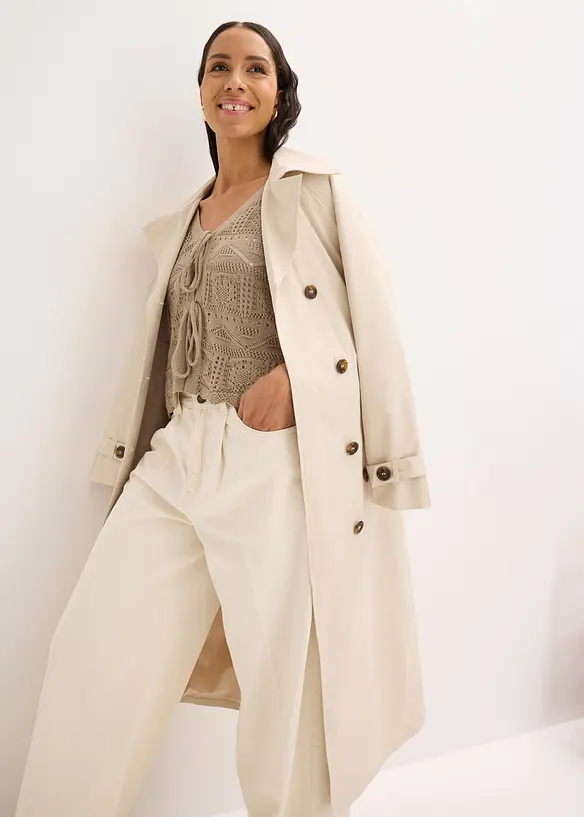 H&aring;lm&ouml;nstrad cardigan med knytband, bonprix