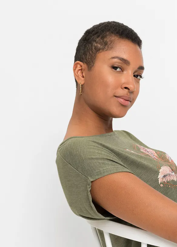 L&aring;ng T-shirt av mjuk viskosmix, bonprix