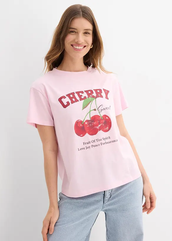 T-shirt i ren ekologisk bomull med tryck, bonprix