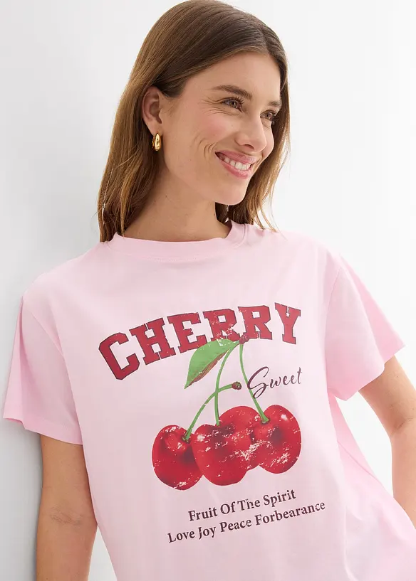 T-shirt i ren ekologisk bomull med tryck, bonprix