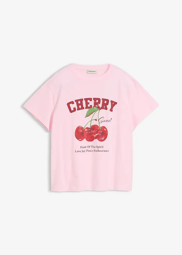 T-shirt i ren ekologisk bomull med tryck, bonprix