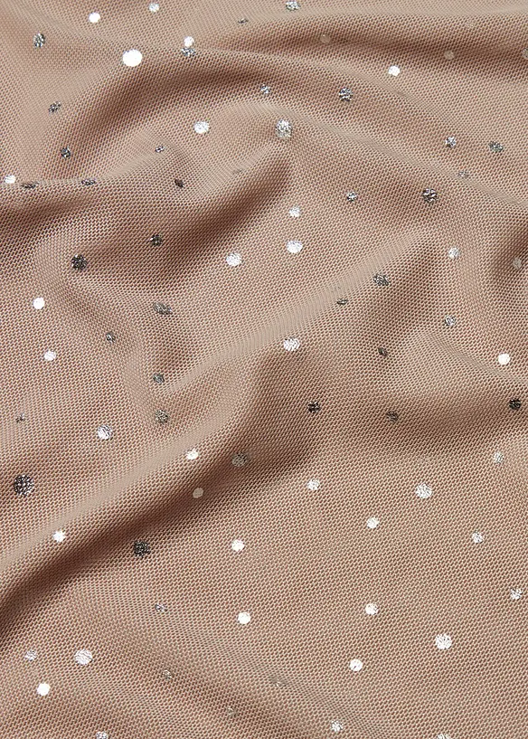 L&aring;ng&auml;rmad topp i glittrig mesh, bonprix