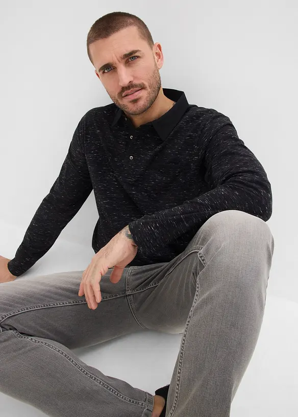 L&aring;ng&auml;rmad pik&eacute;tr&ouml;ja i bomull, bonprix