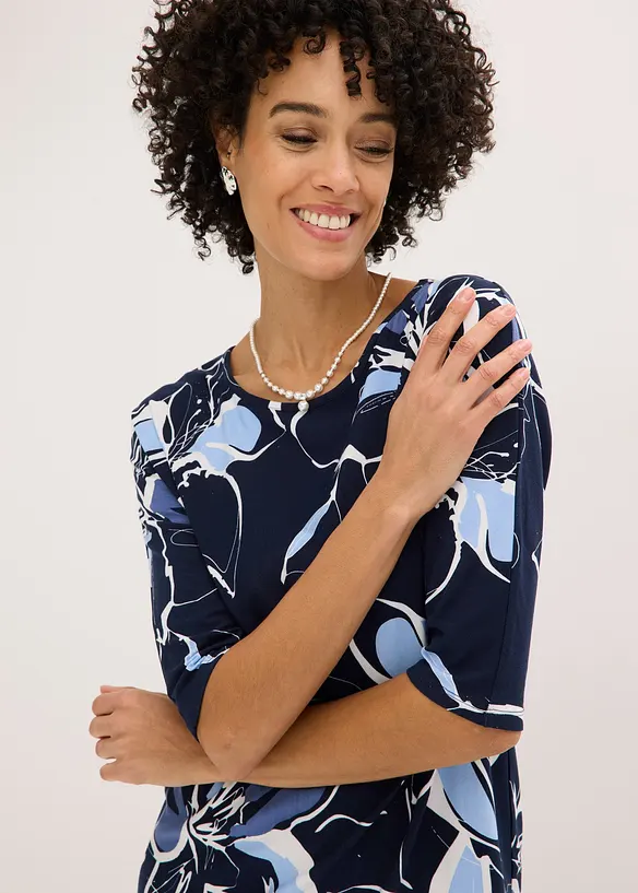 Topp med fladdermus&auml;rmar och blomm&ouml;nster, bonprix