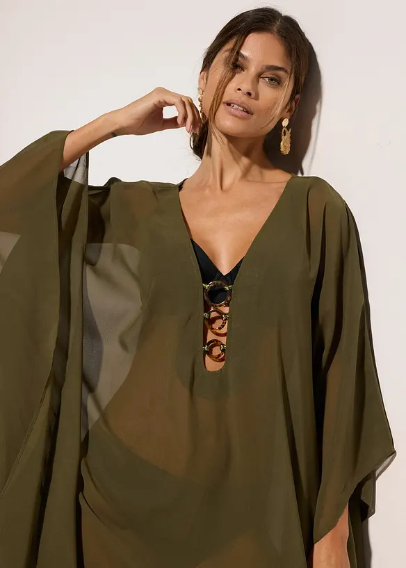 Strandtunika i tunn chiffong, bonprix