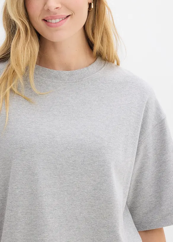 Oversizetopp av tjock jersey i ekologisk bomull, bonprix
