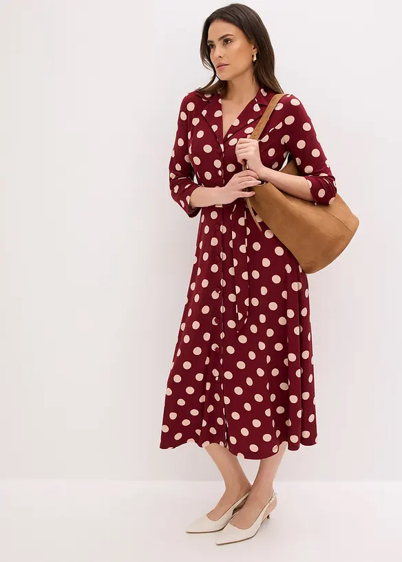 Skjortkl&auml;nning med knytsk&auml;rp (2 delar), bonprix