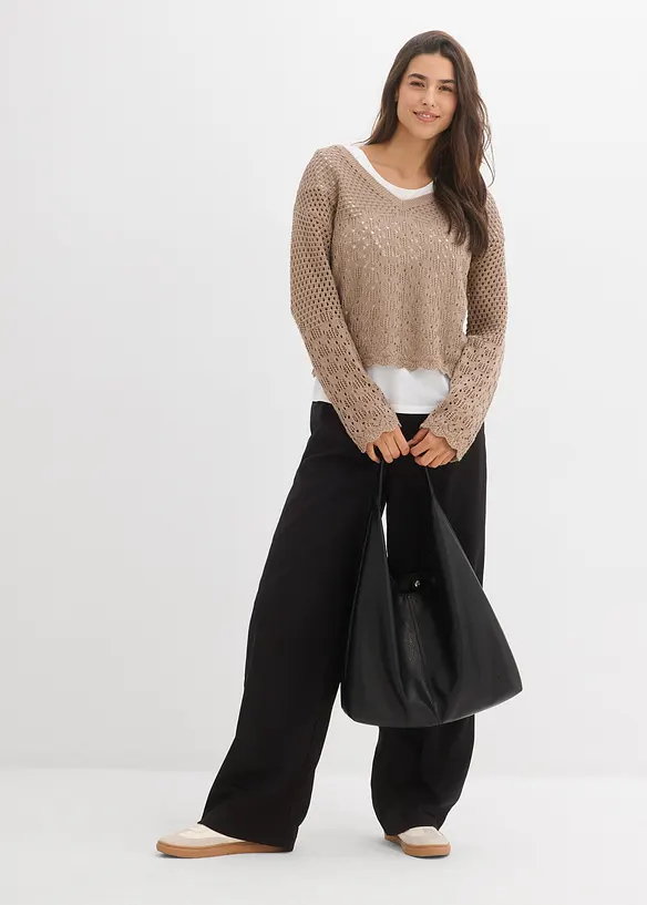 Tunn h&aring;lm&ouml;nstrad tr&ouml;ja, bonprix