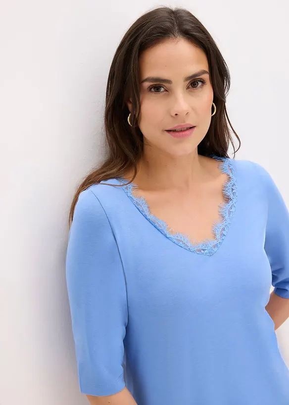 Topp med spets, bonprix