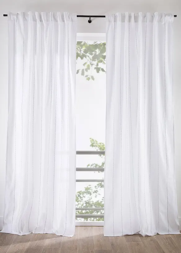 Gardinl&auml;ngd med v&auml;vda r&auml;nder (1-pack), bonprix