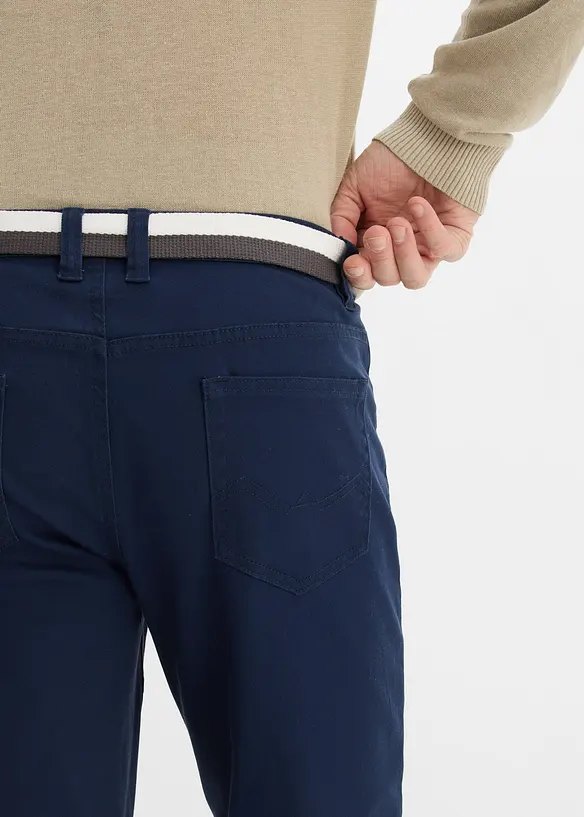 Stretchbyxa med sk&auml;rp, normal passform, raka ben, bonprix