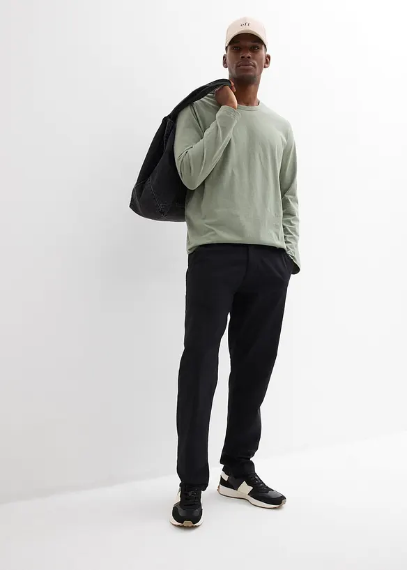 Chinos i linneblandning, normal passform, raka ben, bonprix