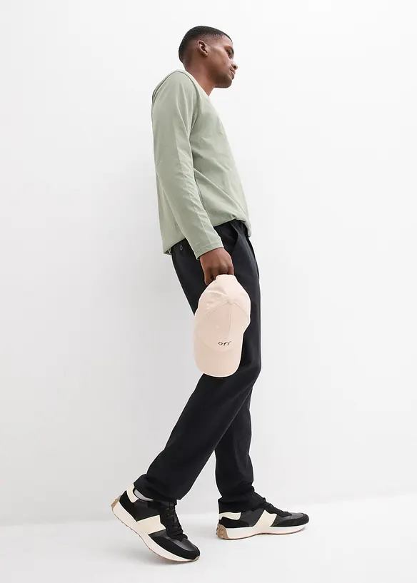 Chinos i linneblandning, normal passform, raka ben, bonprix