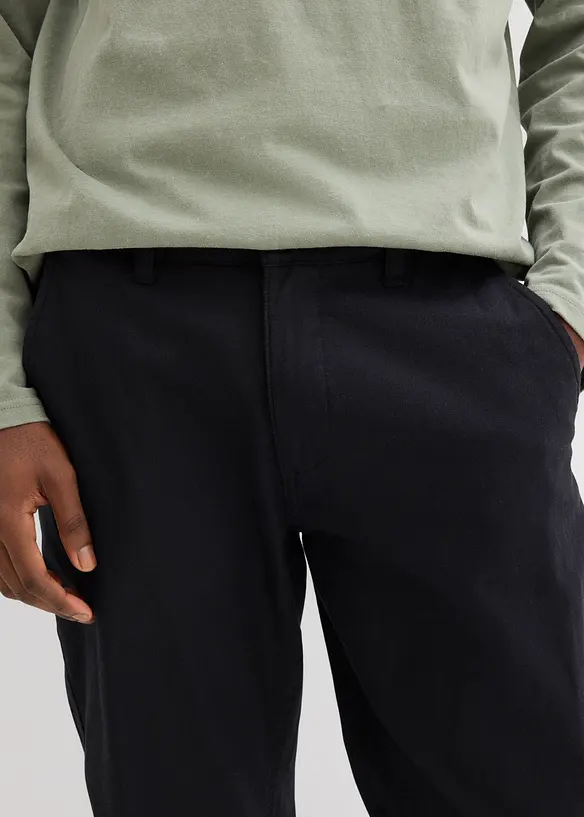 Chinos i linneblandning, normal passform, raka ben, bonprix
