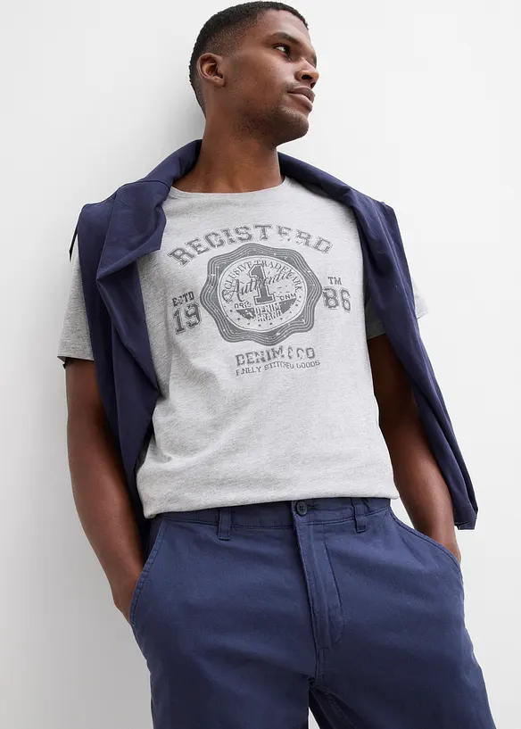 Chinos i linneblandning, normal passform, raka ben, bonprix