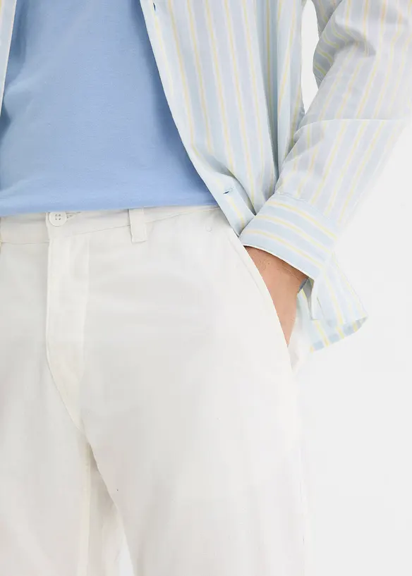 Chinos i linneblandning, normal passform, raka ben, bonprix