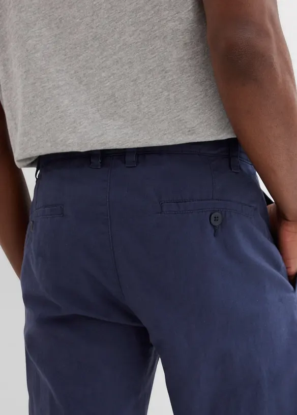 Chinos i linneblandning, normal passform, raka ben, bonprix