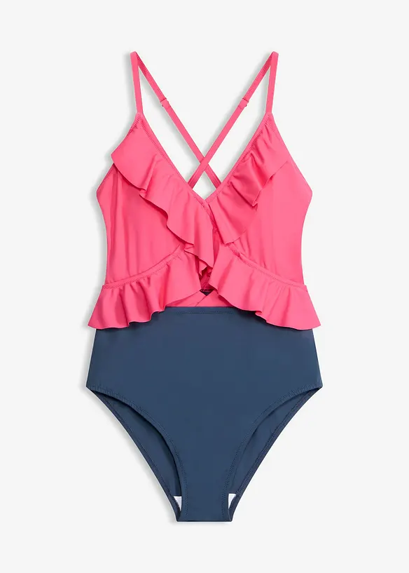 Baddr&auml;kt med cut-out och volanger, bonprix