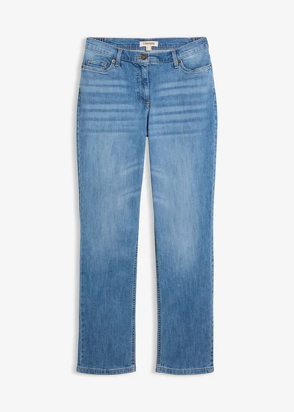 Straight Jeans Mid Waist, med bekv&auml;m midja, bonprix