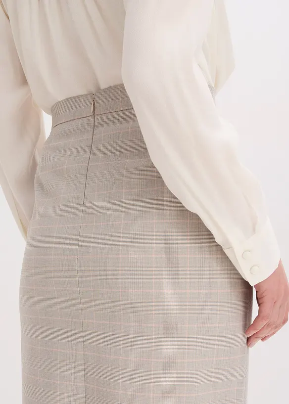 Glencheckrutig pennkjol, bonprix