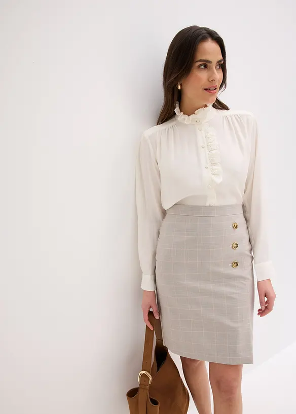 Glencheckrutig pennkjol, bonprix