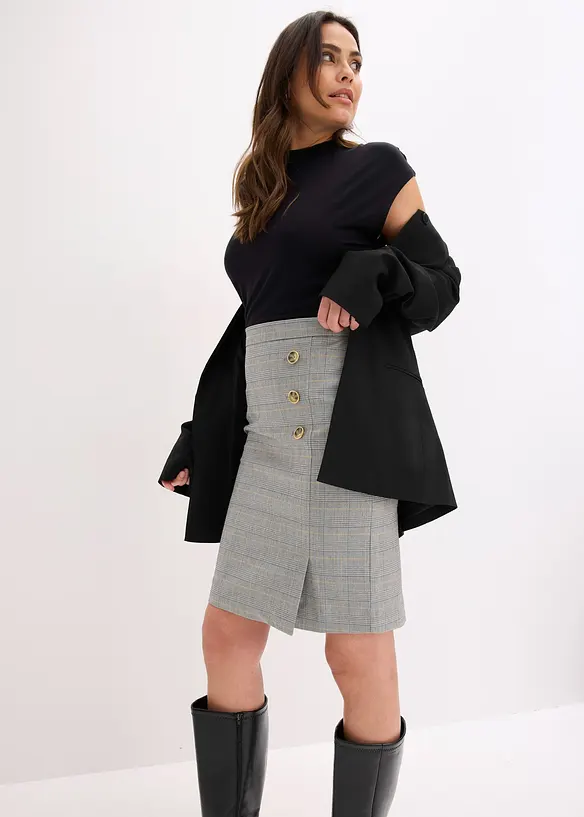 Glencheckrutig pennkjol, bonprix