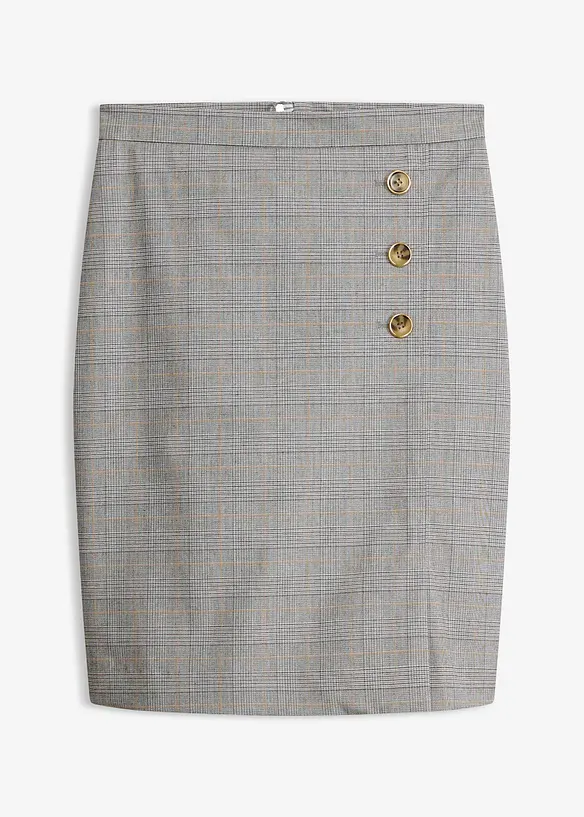 Glencheckrutig pennkjol, bonprix