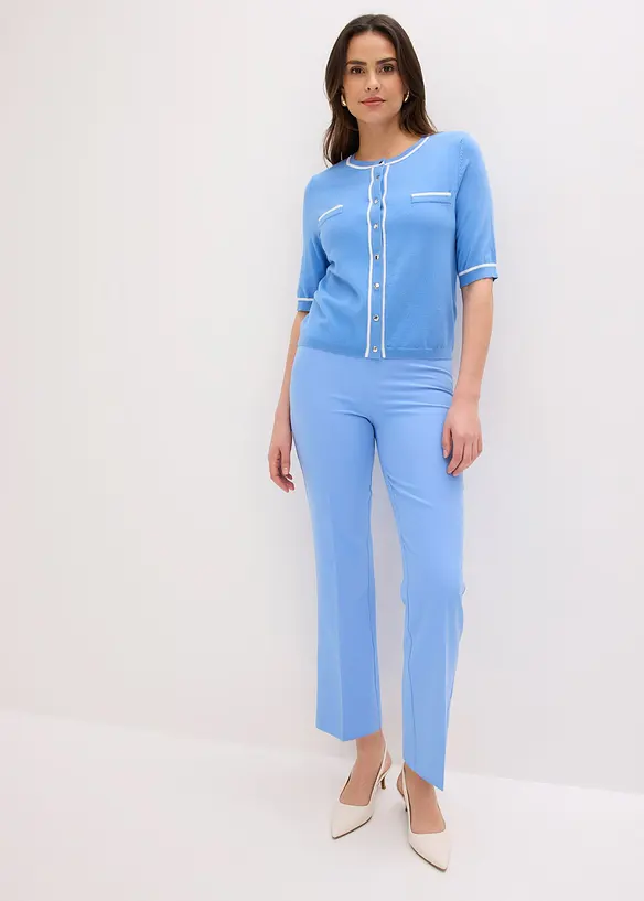 Stickad kofta med viskos, bonprix