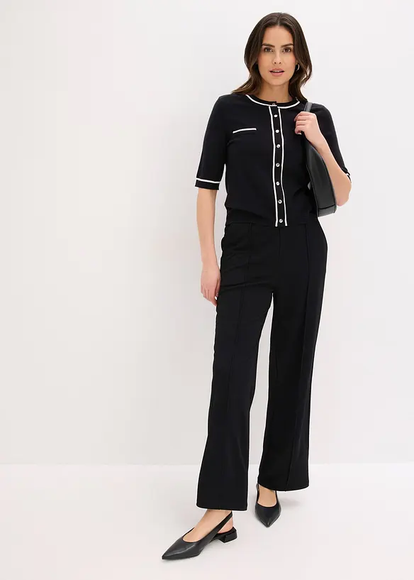 Stickad kofta med viskos, bonprix