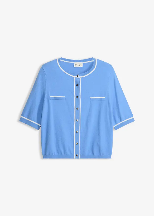 Stickad kofta med viskos, bonprix