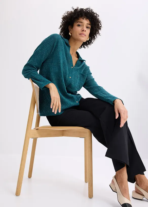 H&aring;lm&ouml;nstrad cardigan med glittergarn, bonprix