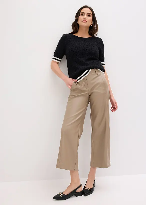 H&aring;lm&ouml;nstrad tr&ouml;ja med fj&auml;dergarn, bonprix