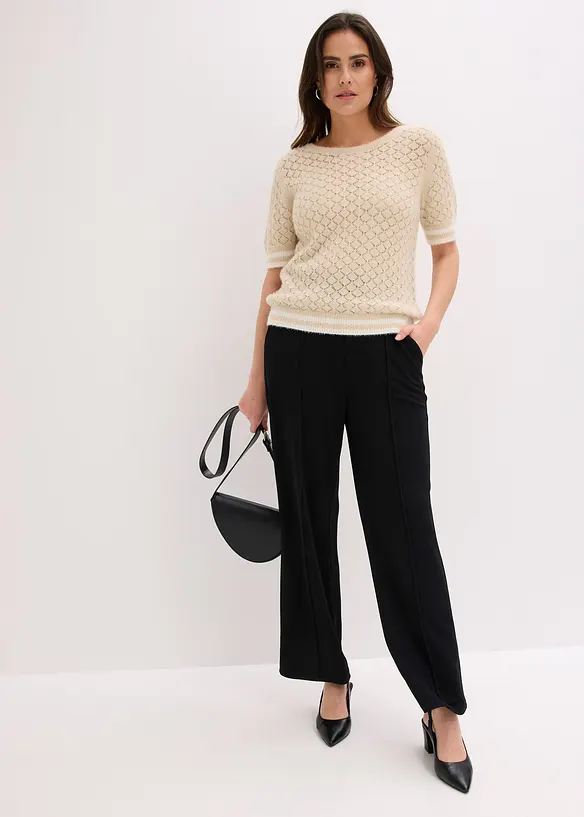 H&aring;lm&ouml;nstrad tr&ouml;ja med fj&auml;dergarn, bonprix