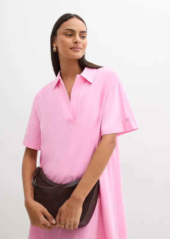 Skjortkl&auml;nning i elastiskt material av ekologisk bomull, bonprix