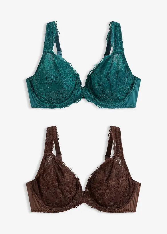 BH med bygel och glansiga effekter (2-pack), bonprix